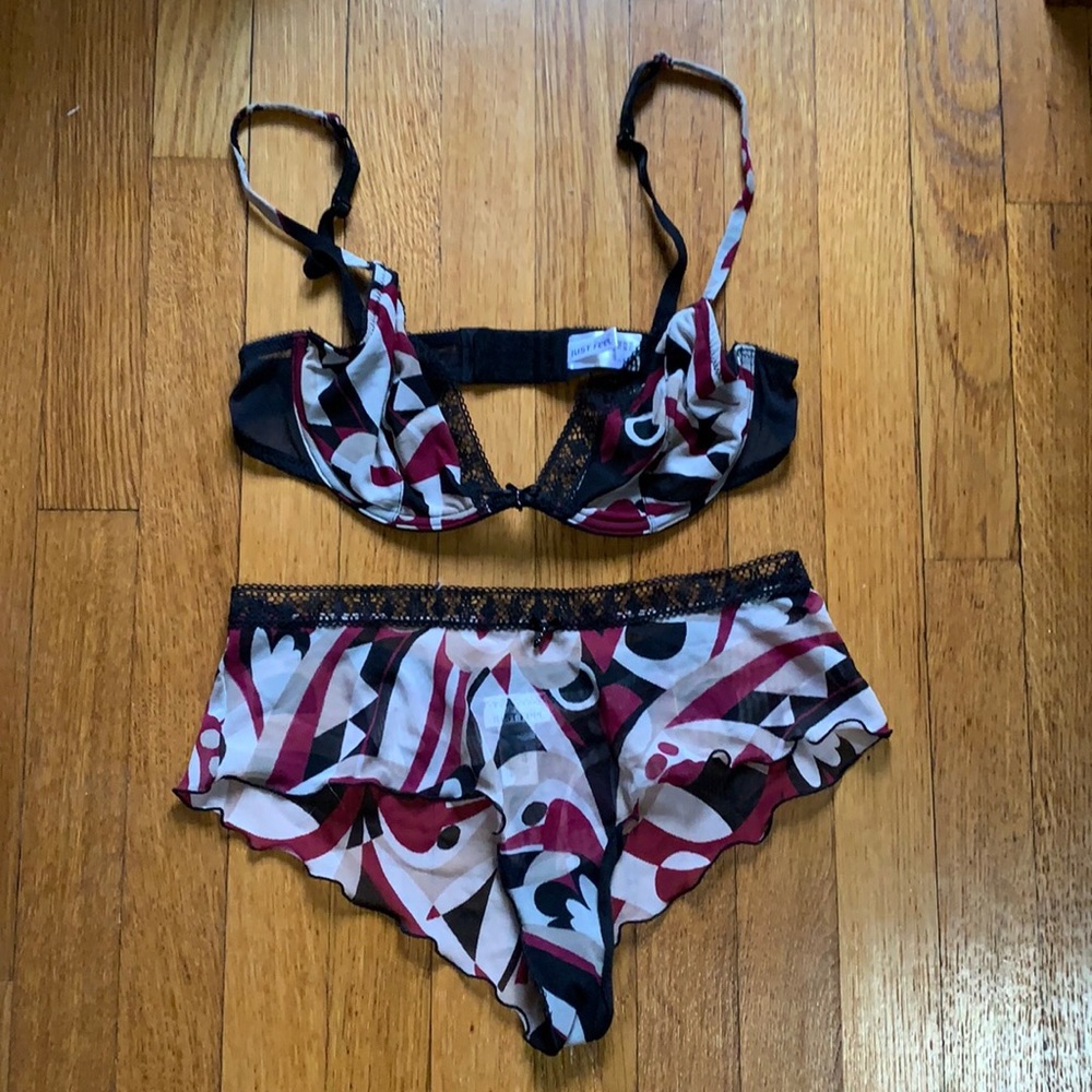 Just Feel by Calida Sheer Bra & Panty Set Size 34B